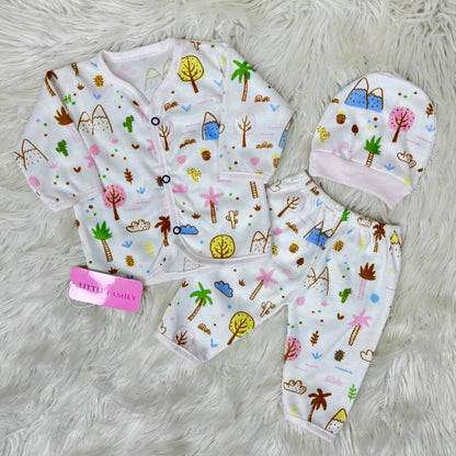 Newborn 3-Piece Cotton Outfit Set – Pack of 3