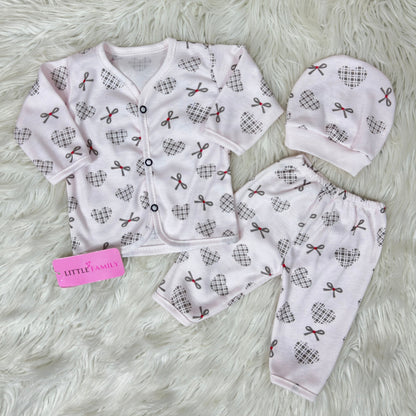 Newborn 3-Piece Cotton Outfit Set – Pack of 3