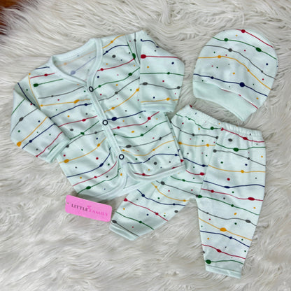 Newborn 3-Piece Cotton Outfit Set – Pack of 3