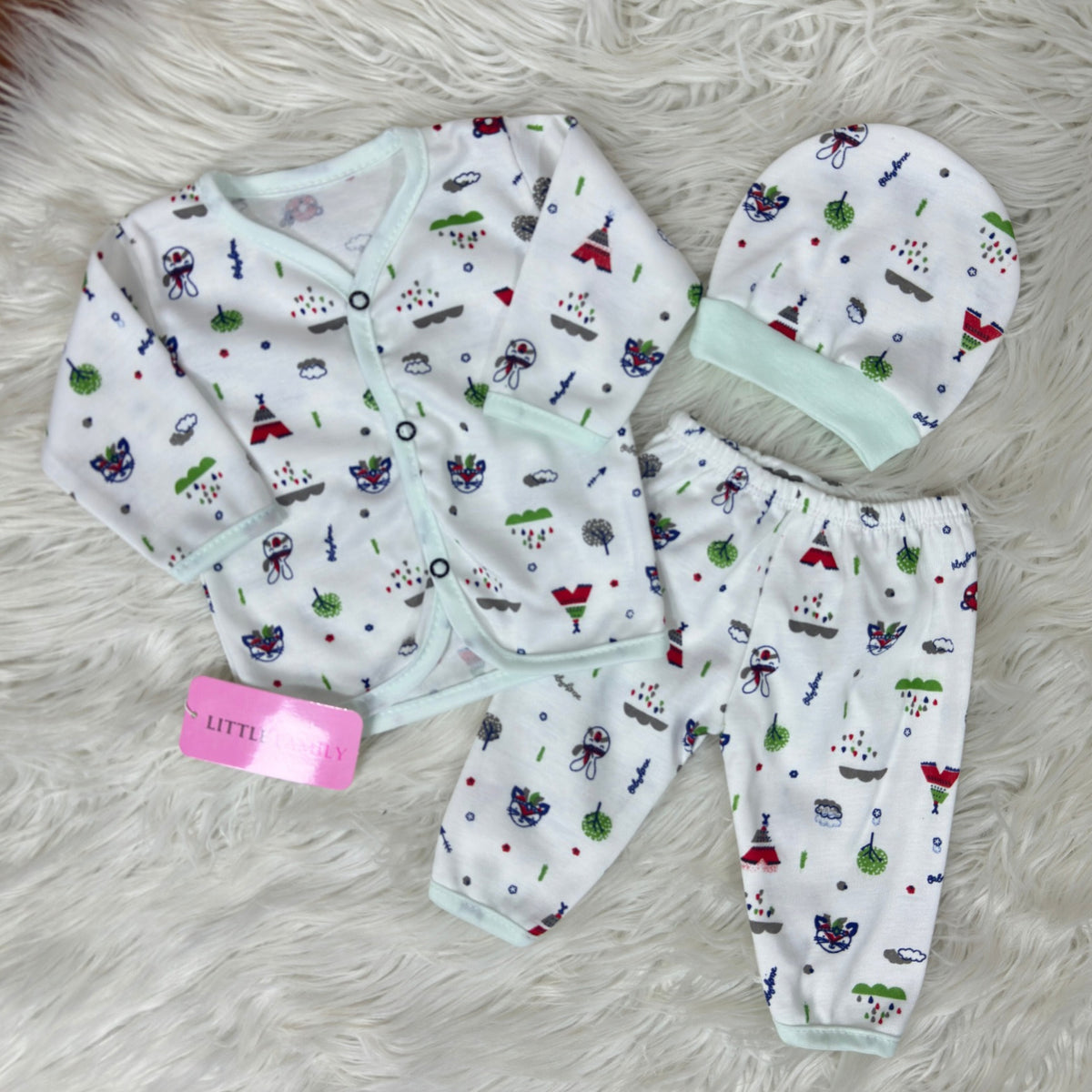 Newborn 3-Piece Cotton Outfit Set – Pack of 3