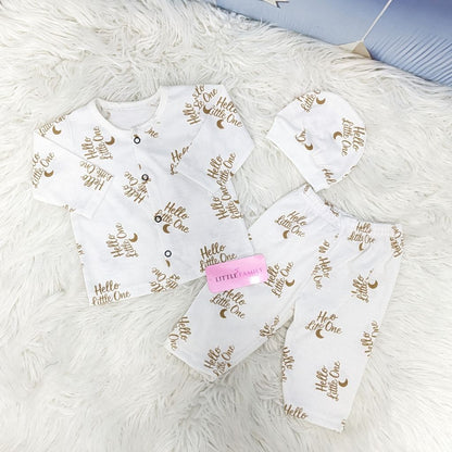 Newborn 3-Piece Cotton Outfit Set – Pack of 3