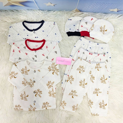 Newborn 3-Piece Cotton Outfit Set – Pack of 3