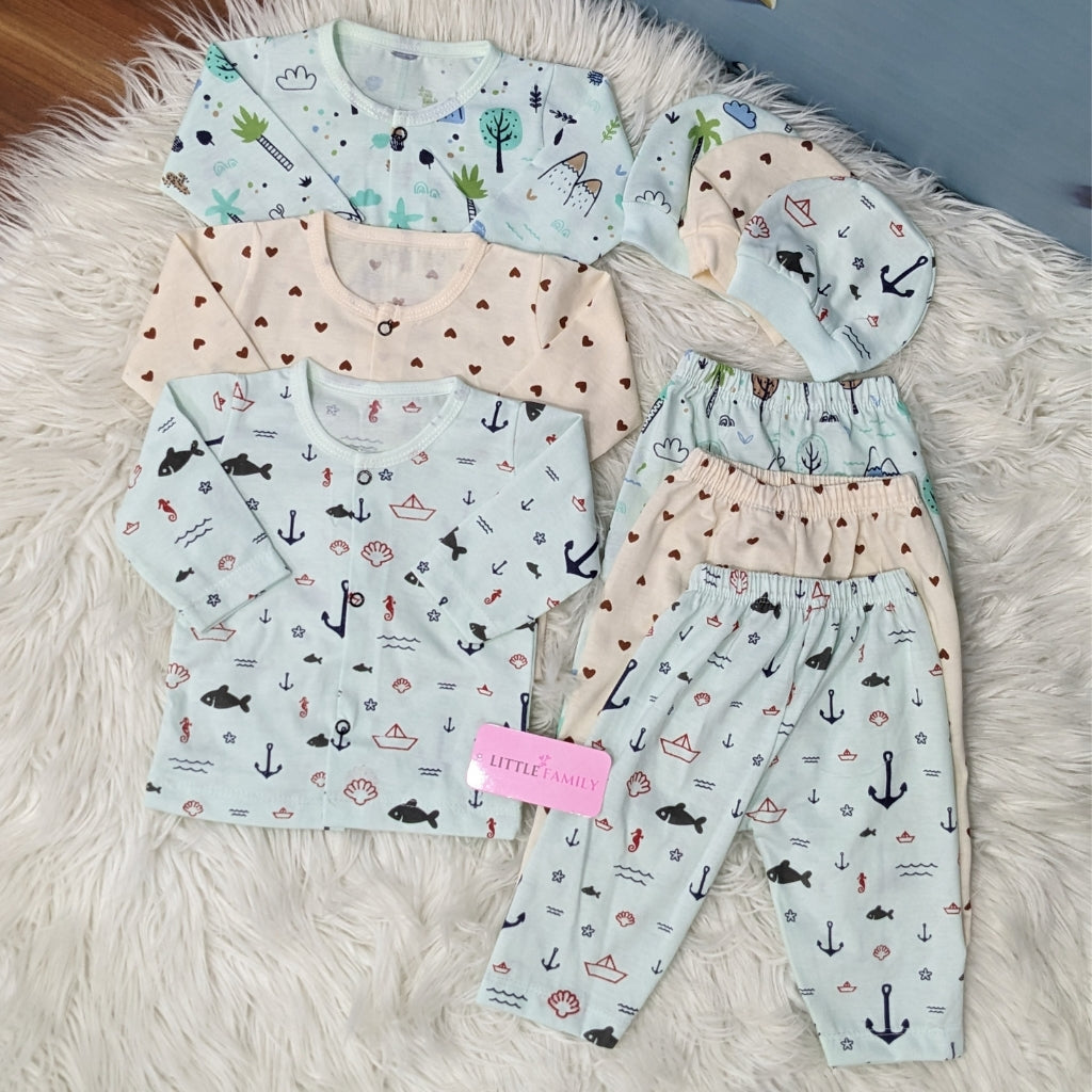 Premium 3-Piece Cotton Outfit Set – Pack of 3