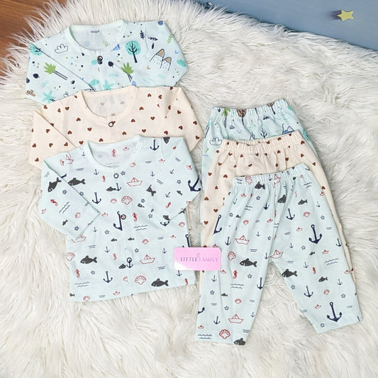 Premium 3-Piece Cotton Outfit Set – Pack of 3