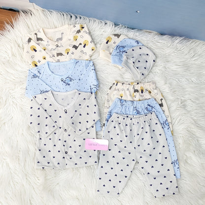 Premium 3-Piece Cotton Outfit Set – Pack of 3