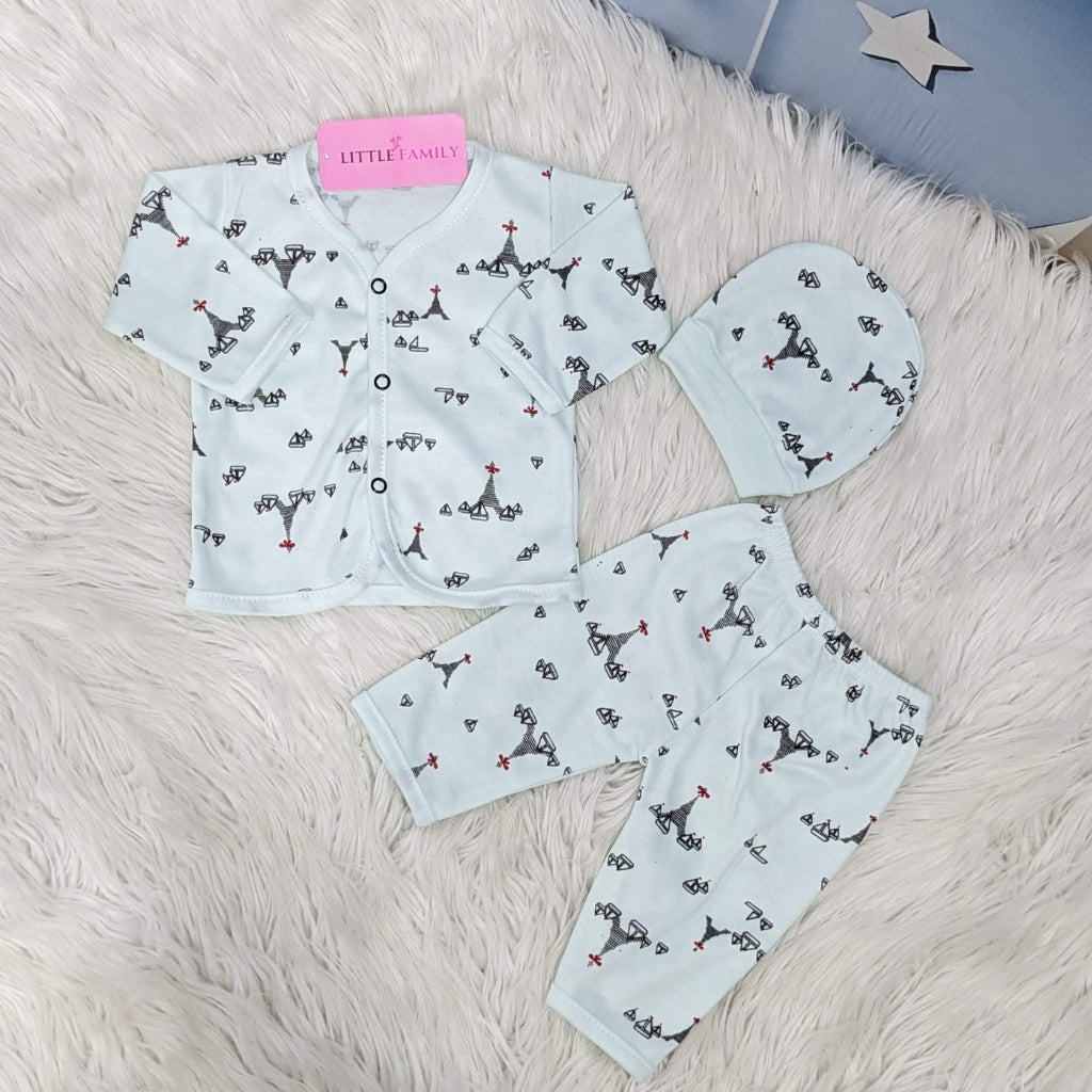 Newborn 3-Piece Cotton Outfit Set – Pack of 3
