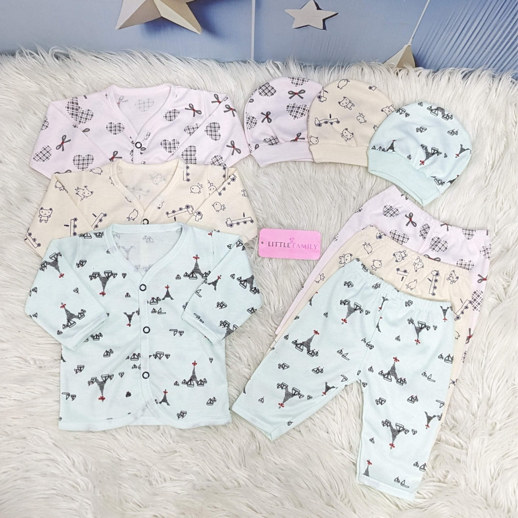 Newborn 3-Piece Cotton Outfit Set – Pack of 3