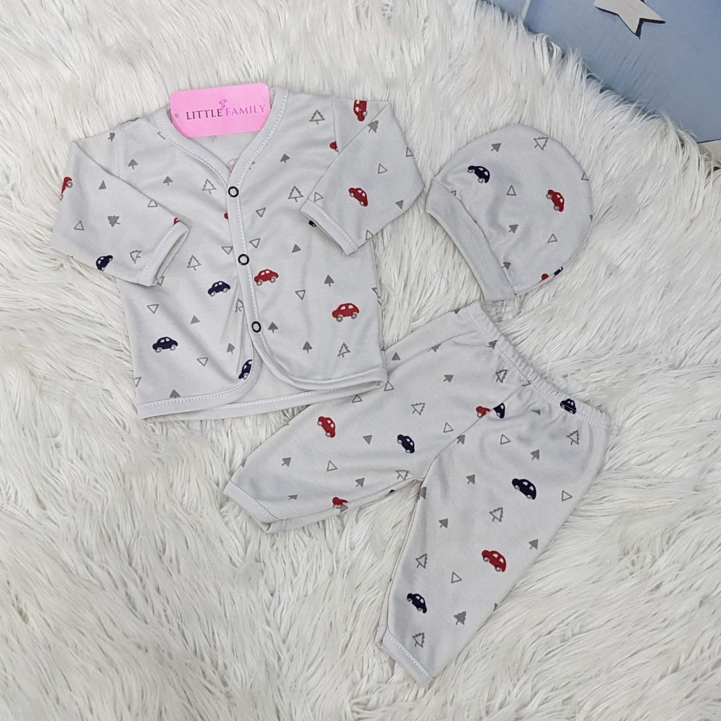 Newborn 3-Piece Cotton Outfit Set – Pack of 3
