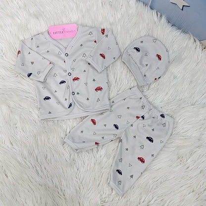 Newborn 3-Piece Cotton Outfit Set – Pack of 3