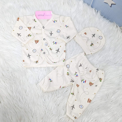 Newborn 3-Piece Cotton Outfit Set – Pack of 3
