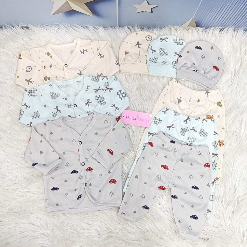 Newborn 3-Piece Cotton Outfit Set – Pack of 3