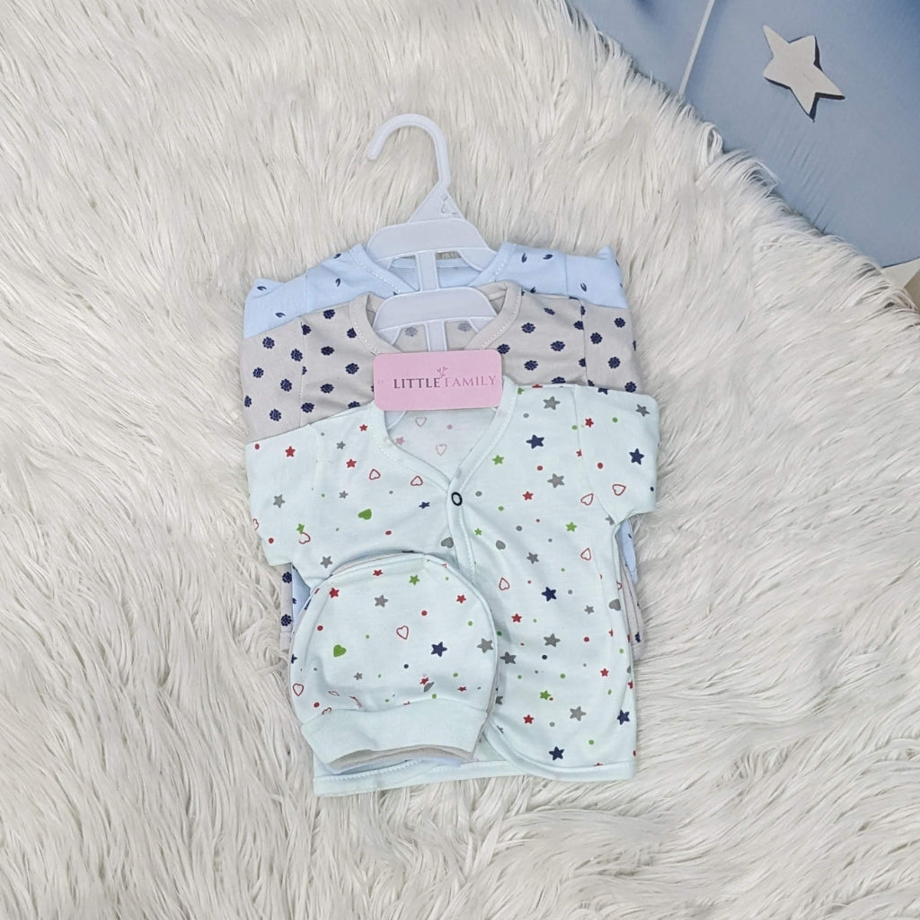 Newborn 3-Piece Cotton Outfit Set – Pack of 3