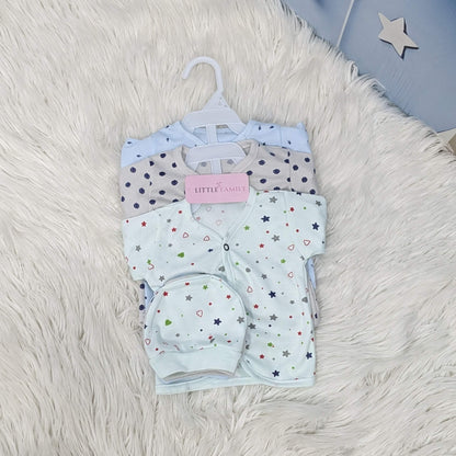Newborn 3-Piece Cotton Outfit Set – Pack of 3