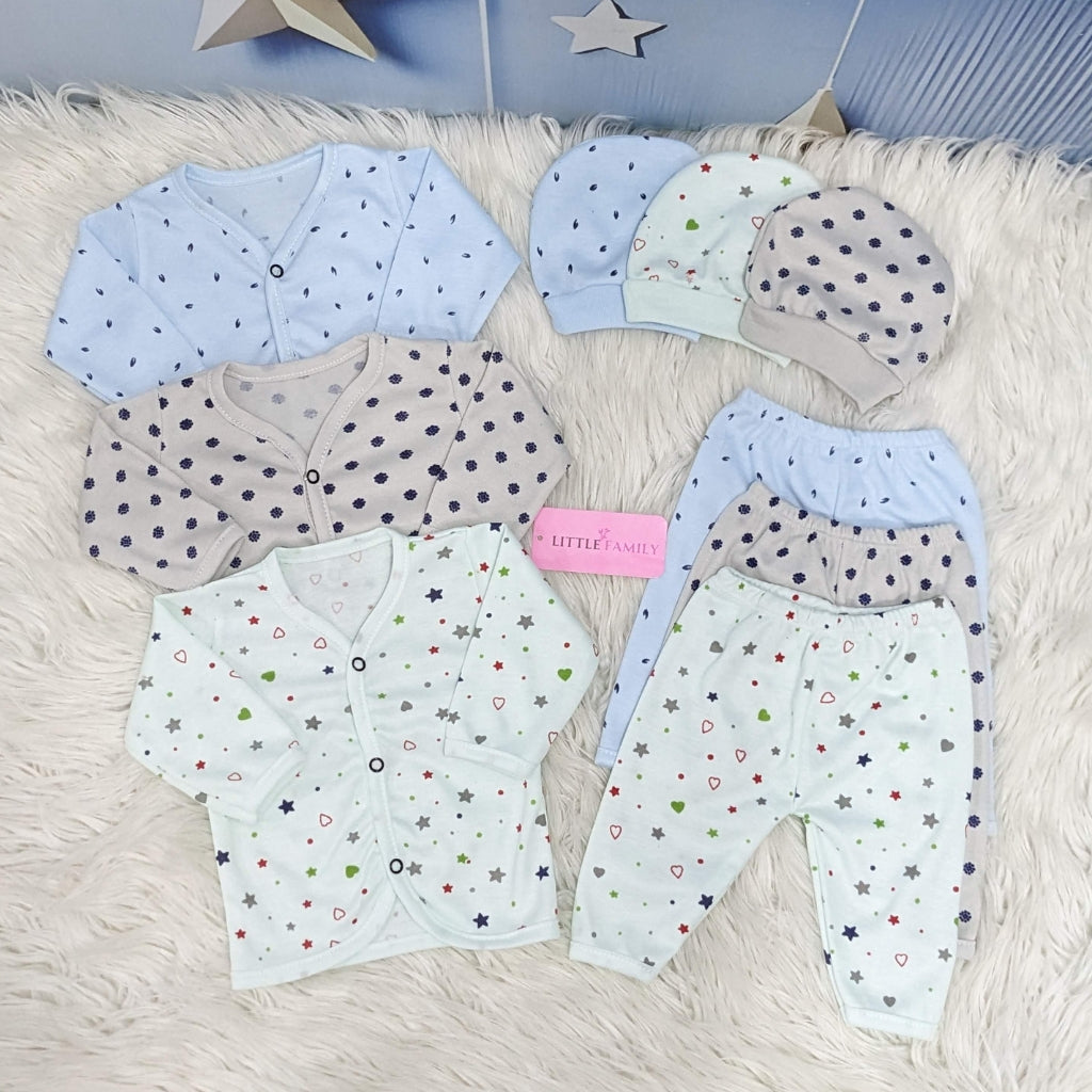 Newborn 3-Piece Cotton Outfit Set – Pack of 3