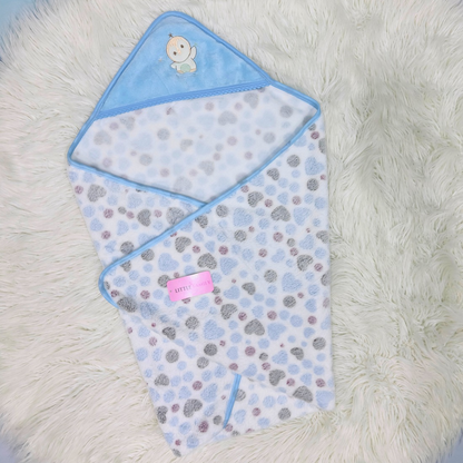 Premium Polar Winter Hooded Baby Shawl - Little Owl