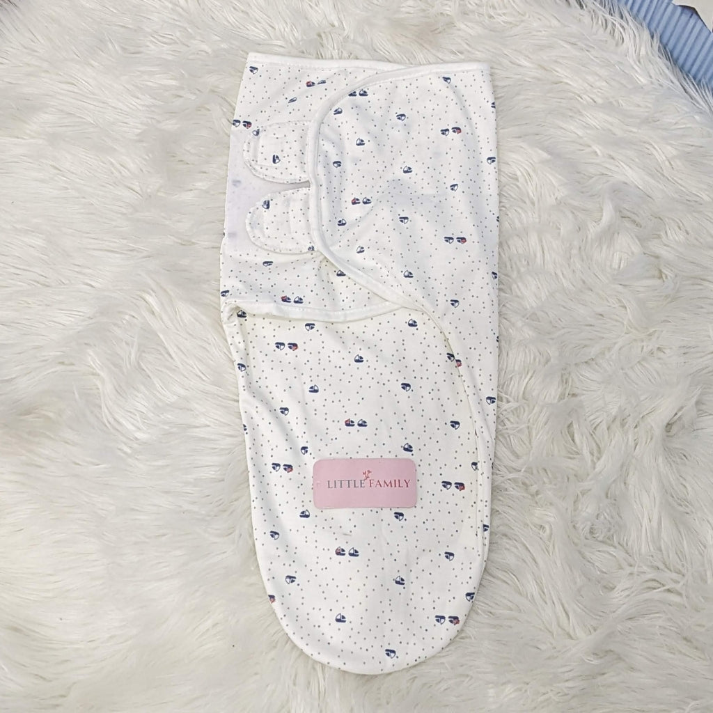 Ship Theme Baby Swaddle – White