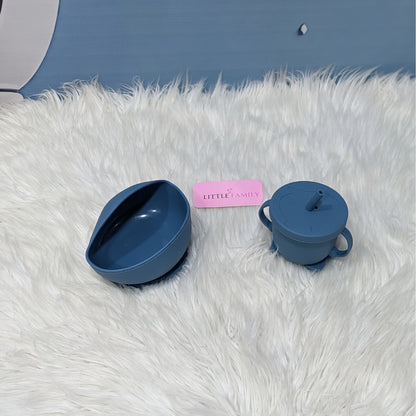 6-Piece Silicone Baby Feeding Set – Blue