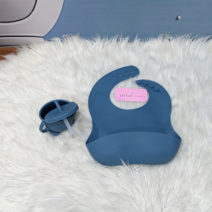 6-Piece Silicone Baby Feeding Set – Blue