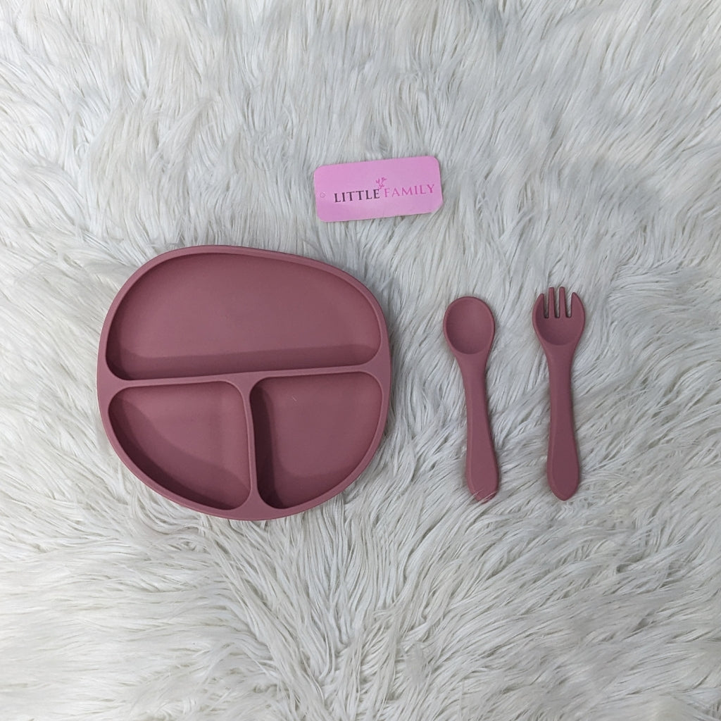 6-Piece Silicone Baby Feeding Set – Pink