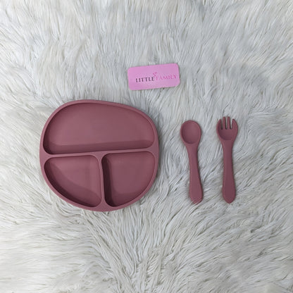 6-Piece Silicone Baby Feeding Set – Pink