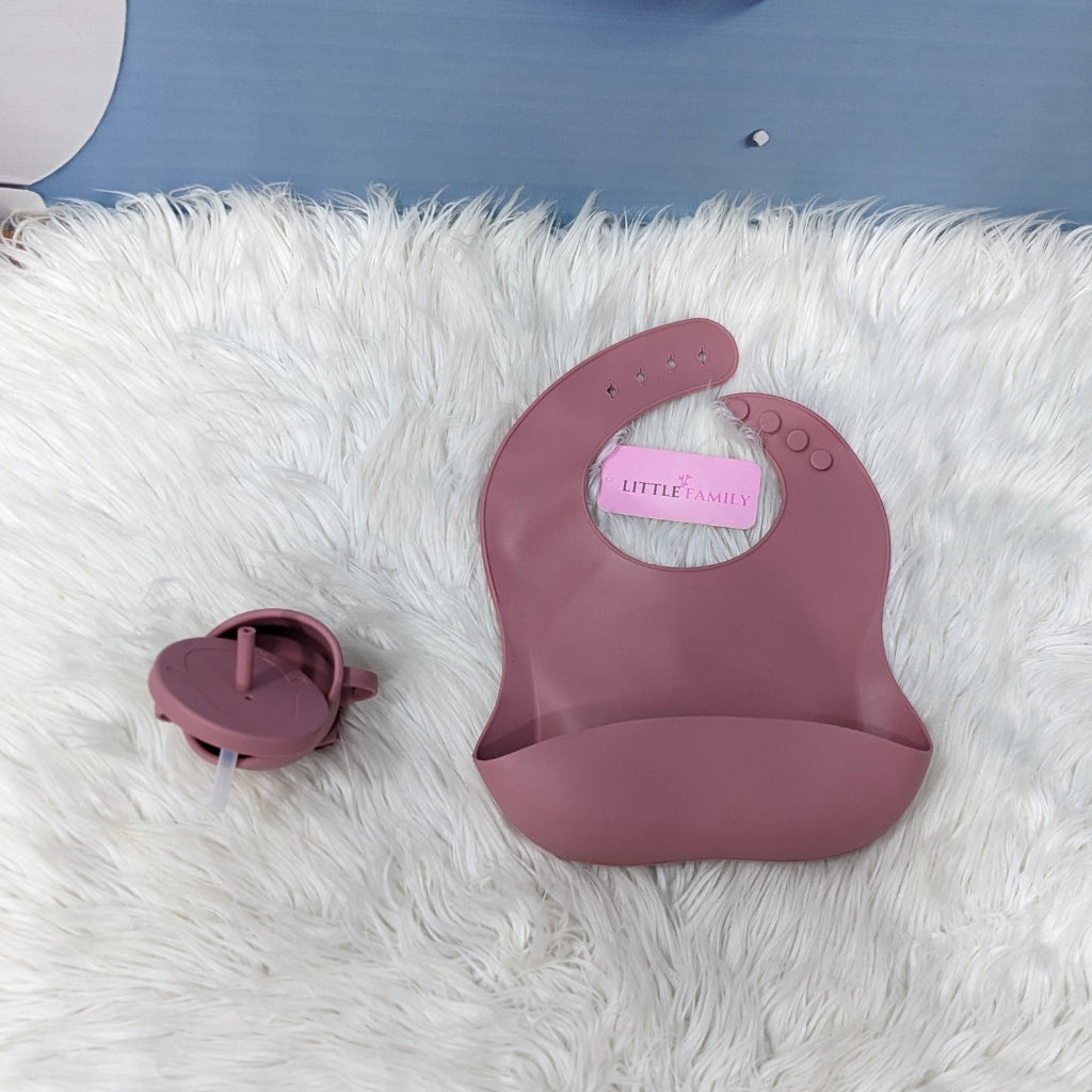 6-Piece Silicone Baby Feeding Set – Pink