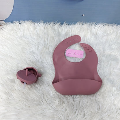 6-Piece Silicone Baby Feeding Set – Pink
