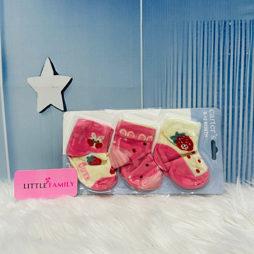 NewBorn Baby Socks Set (3-Pair Pack) - Sweet Fruits