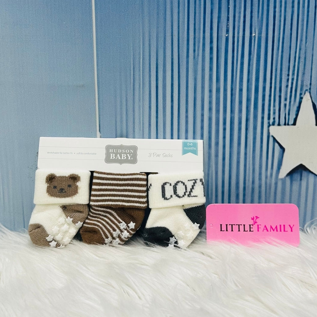 NewBorn Baby Socks Set (3-Pair Pack) - Cozy Bear Theme