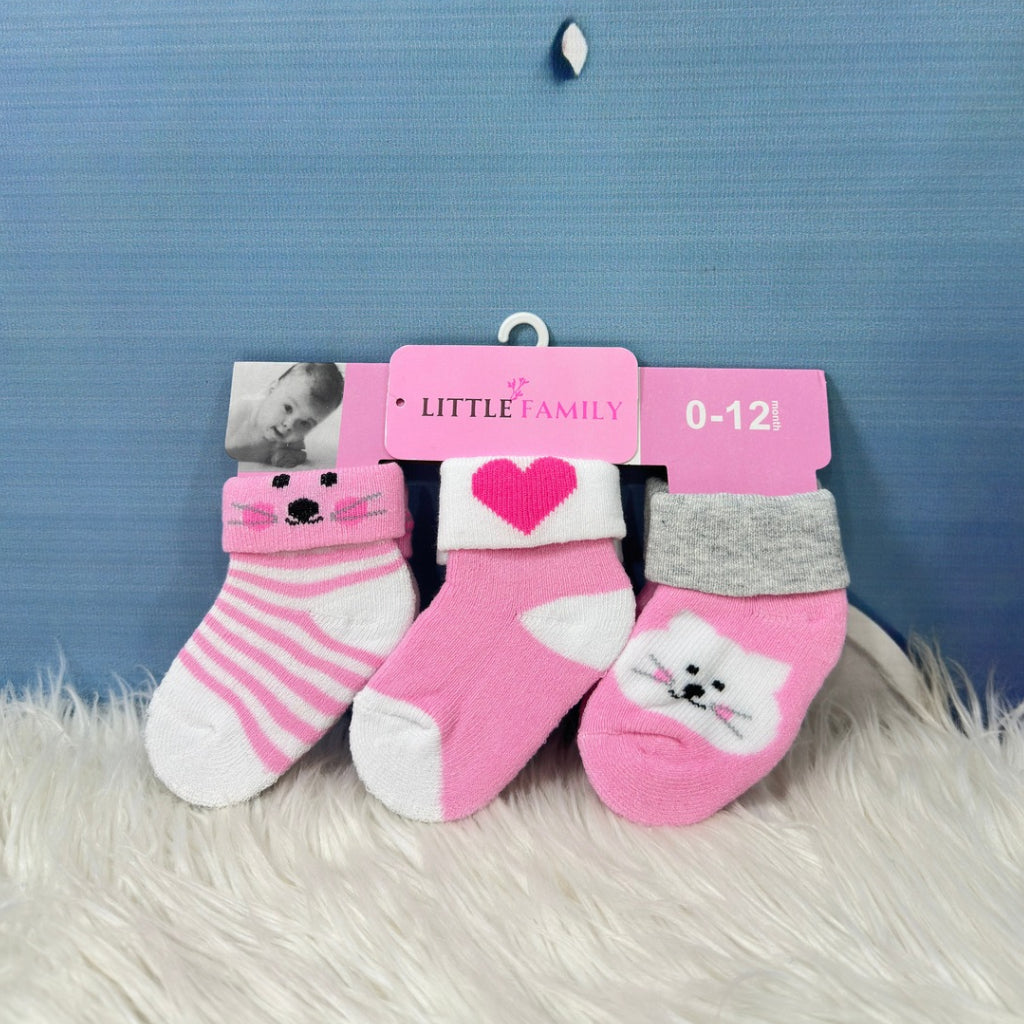 Cute Baby Socks 3 Pair Set – Kitty Love