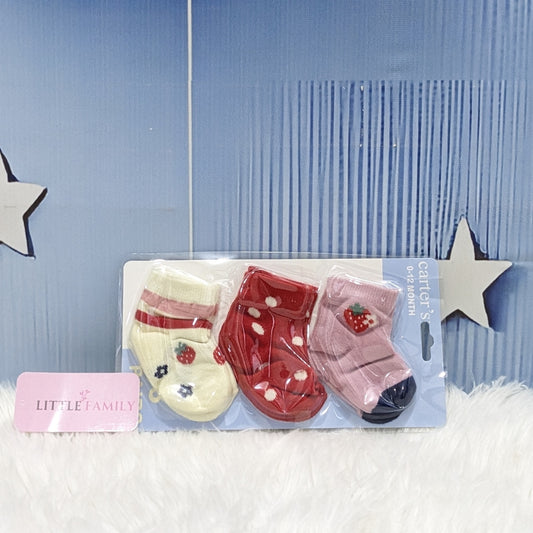 NewBorn Baby Socks Set (3-Pair Pack) - Strawberry
