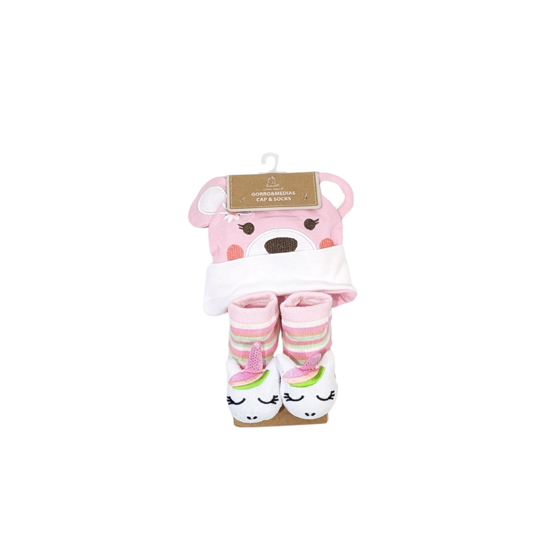 Baby Unicorn Cap & Socks Set – Newborn Cozy Essentials