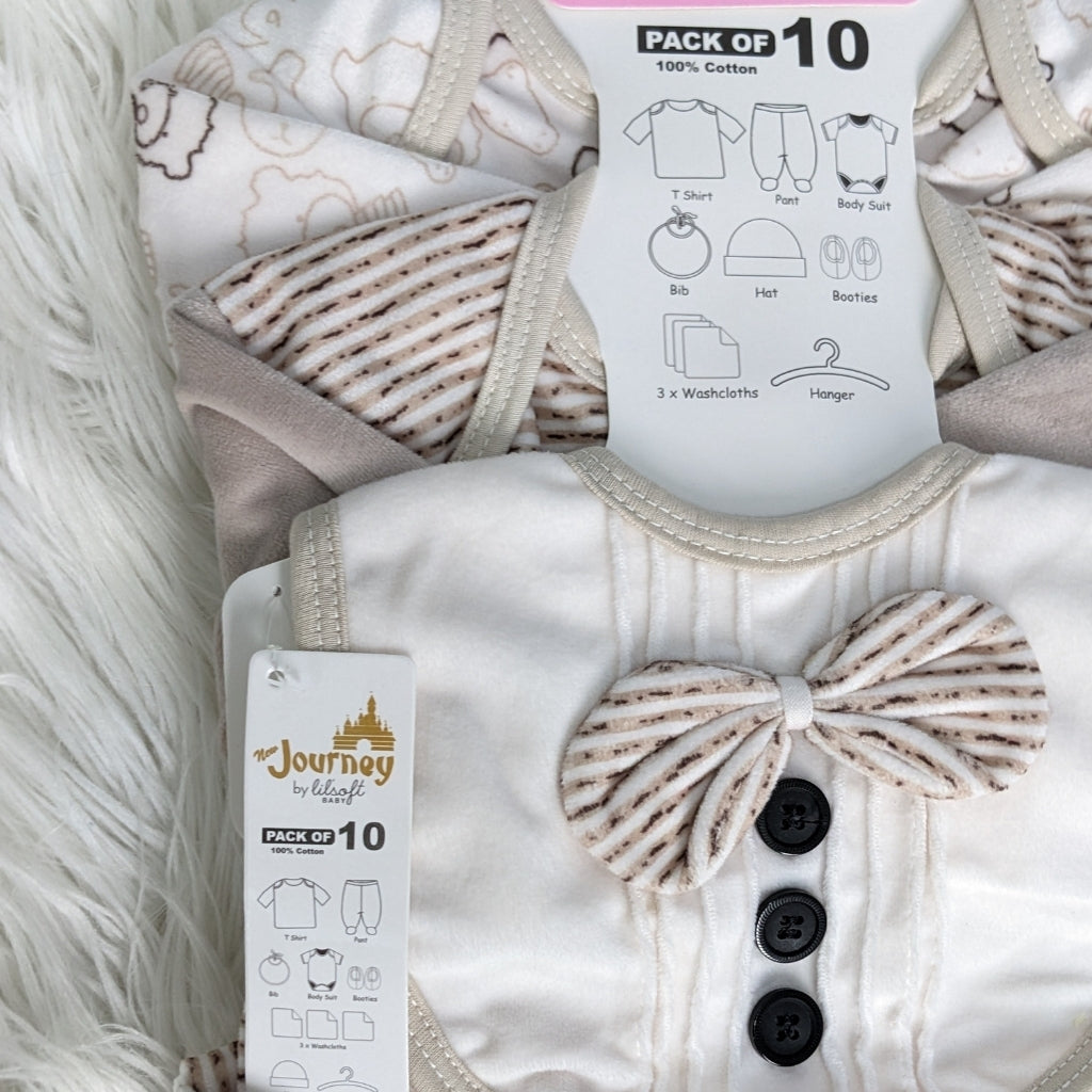 Newborn 10-Piece Formal Wear Winter Starter Set – Cream