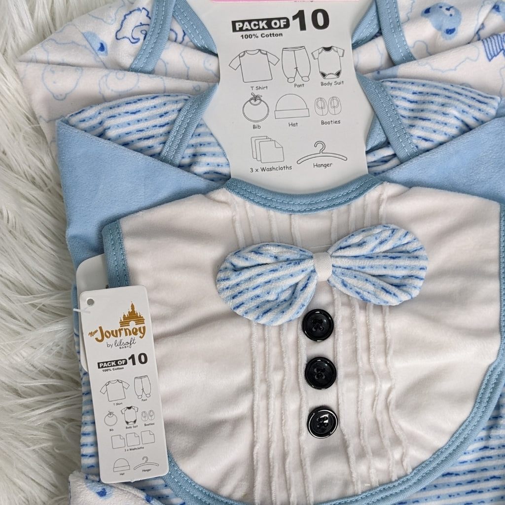 Newborn 10-Piece Formal Wear Winter Starter Set – Blue