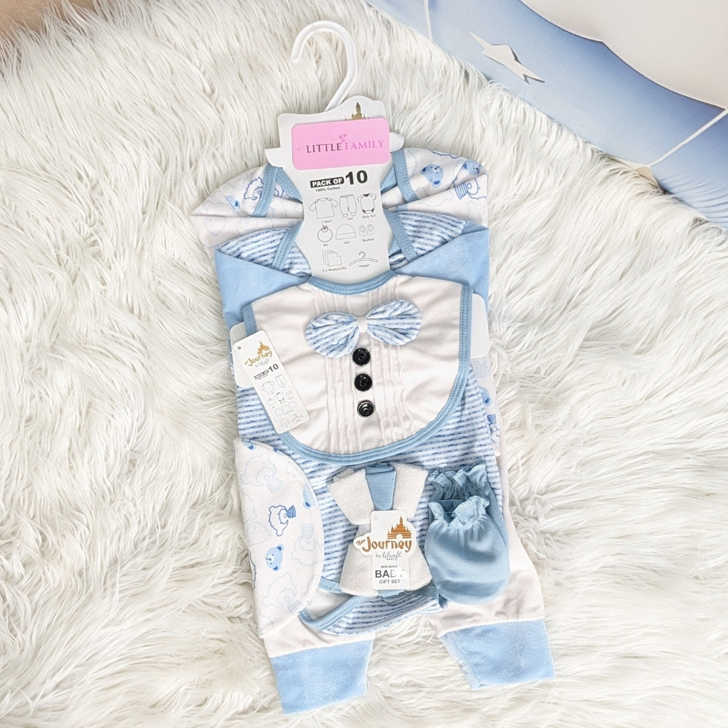 Newborn 10-Piece Formal Wear Winter Starter Set – Blue