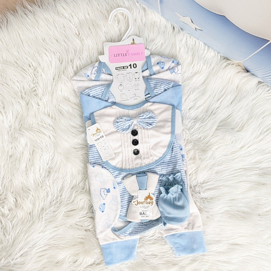 Newborn 10-Piece Formal Wear Winter Starter Set – Blue