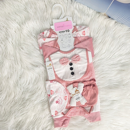 Newborn 10-Piece Formal Wear Winter Starter Set – Pink