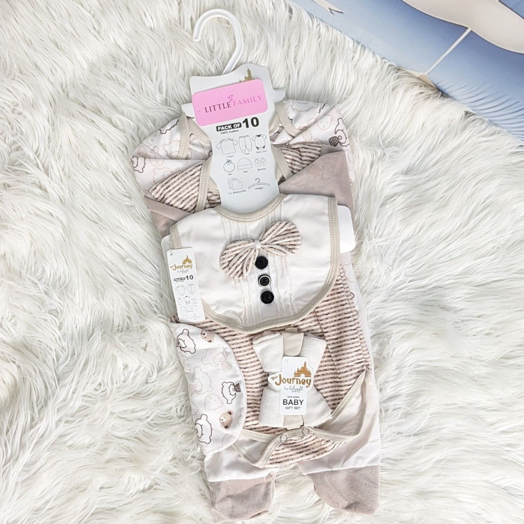 Newborn 10-Piece Formal Wear Winter Starter Set – Cream
