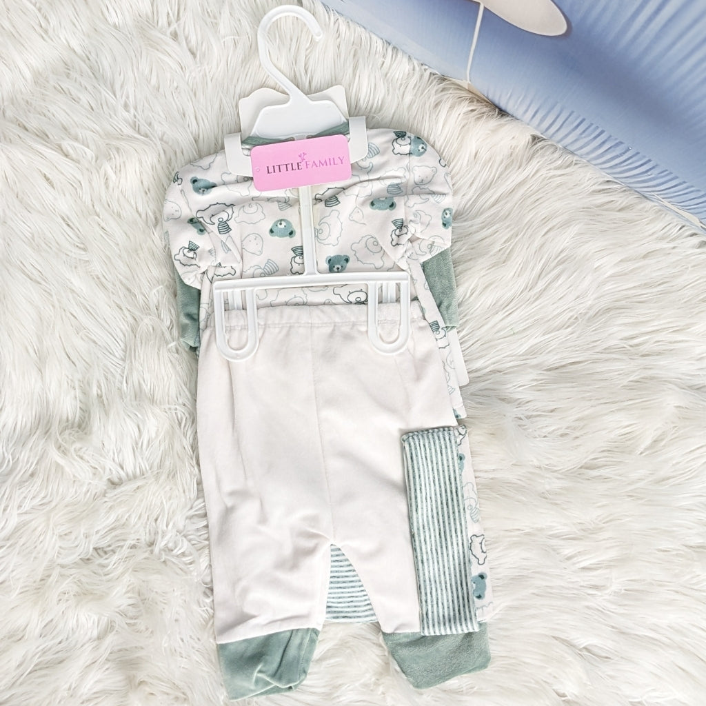Newborn 10-Piece Formal Wear Winter Starter Set – Sage Green