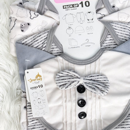 Newborn 10-Piece Formal Wear Winter Starter Set – Grey