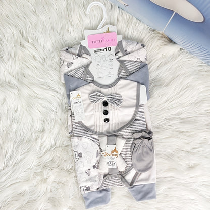 Newborn 10-Piece Formal Wear Winter Starter Set – Grey