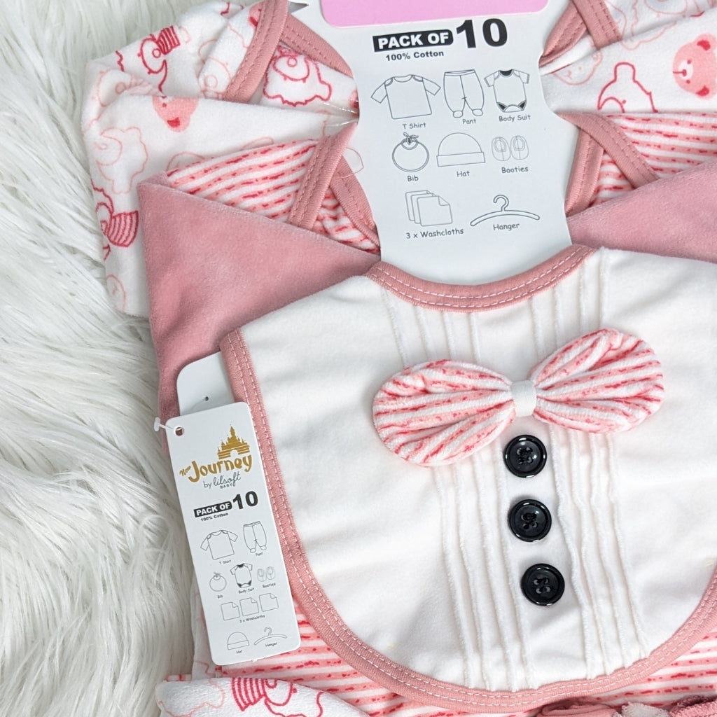 Newborn 10-Piece Formal Wear Winter Starter Set – Pink