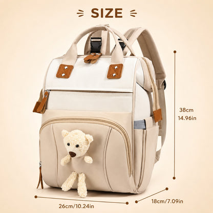 Premium Waterproof Baby Diaper Backpack with Little Teddy