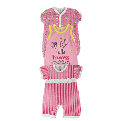 3-Piece Baby Girl Sleep Suit Set – “Little Princess”