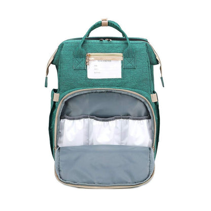 Baby Bag & Convertible Travel Bed (Backpack, Mattress, Hook Belts)