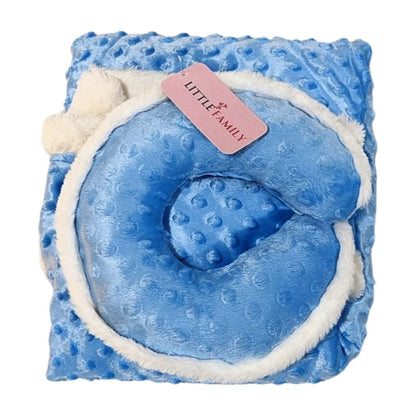 Little Family Velvet Wrapping Blanket & Neck Pillow Set