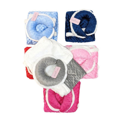 Little Family Velvet Wrapping Blanket & Neck Pillow Set