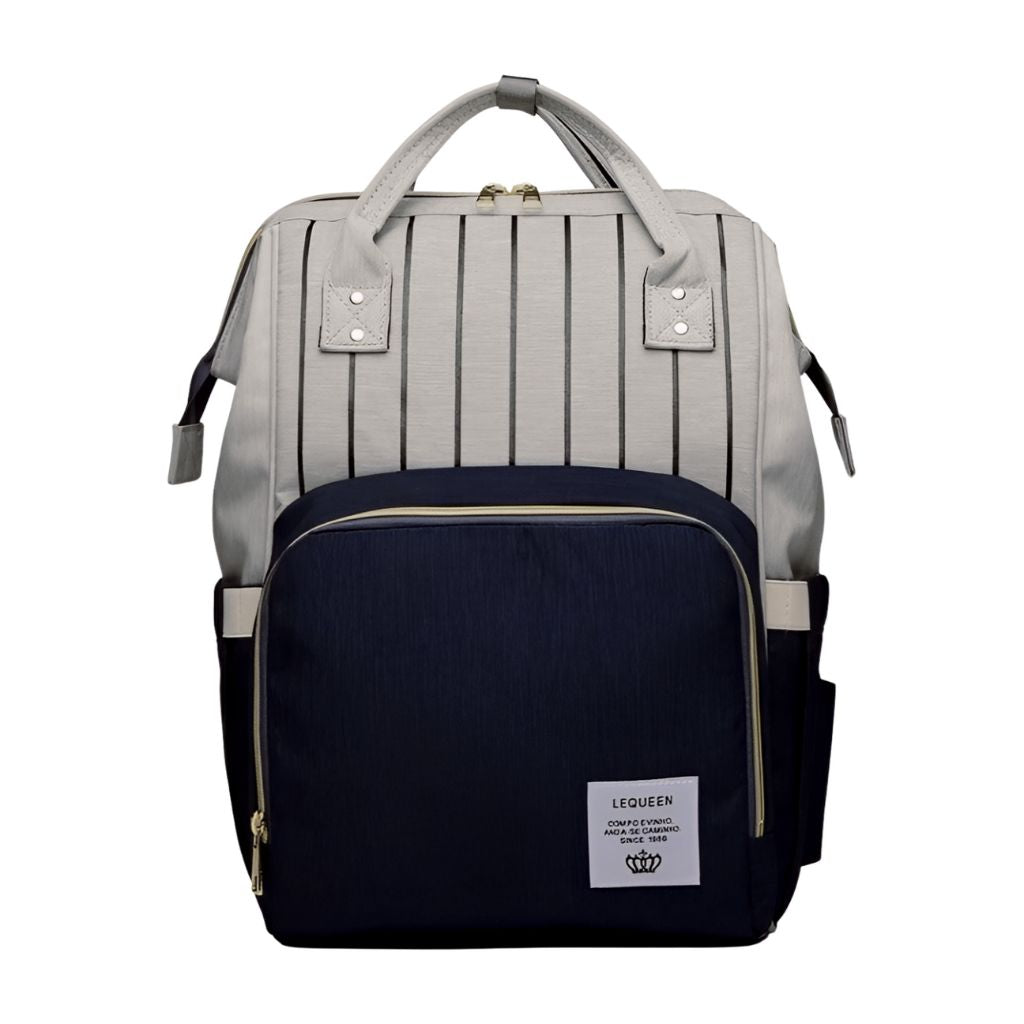 D-1850 Lequeen Diaper Bag - Grey & Navy Blue