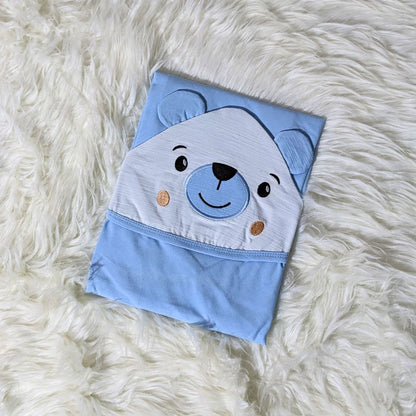 Bear-Themed Hooded Wrapping Sheet