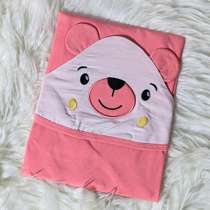 Bear-Themed Hooded Wrapping Sheet