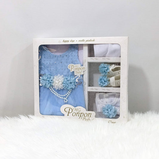 MG-1530 Turkish Style Frock Set - Sky Blue